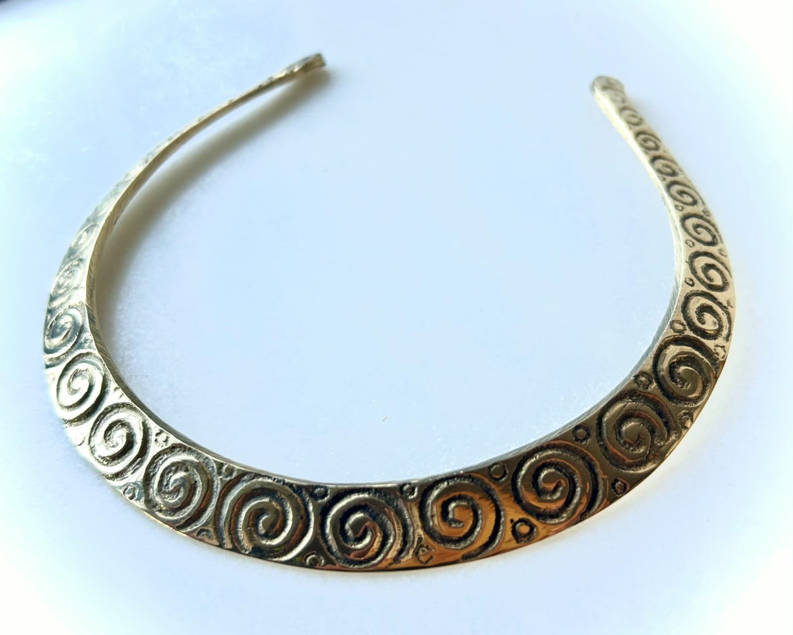 Spiral Engraved Brass Choker - Image 2