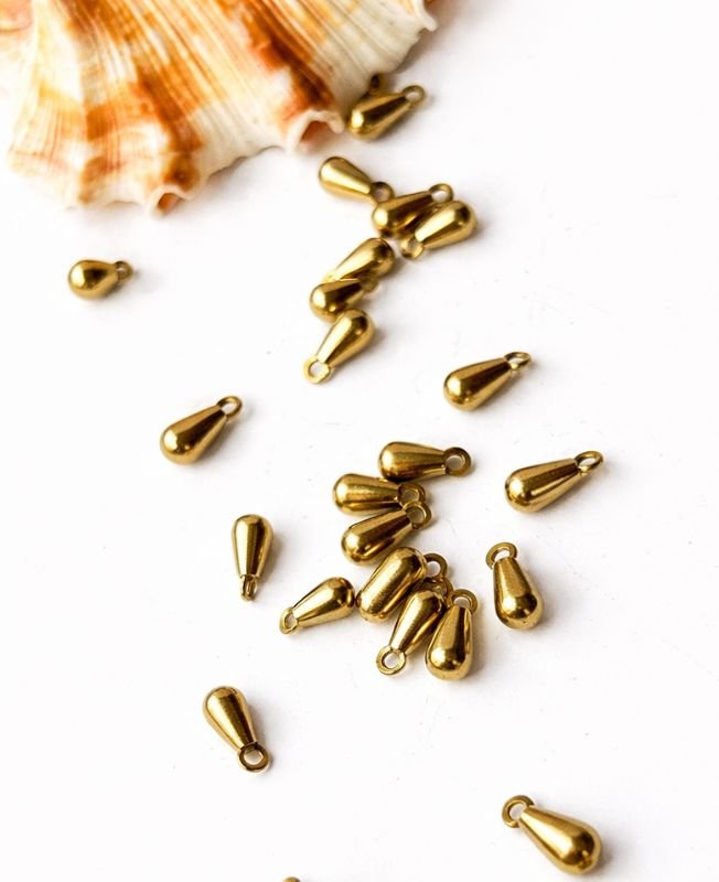 Teardrop Brass Charms – Pack of 10 Pieces - Image 6