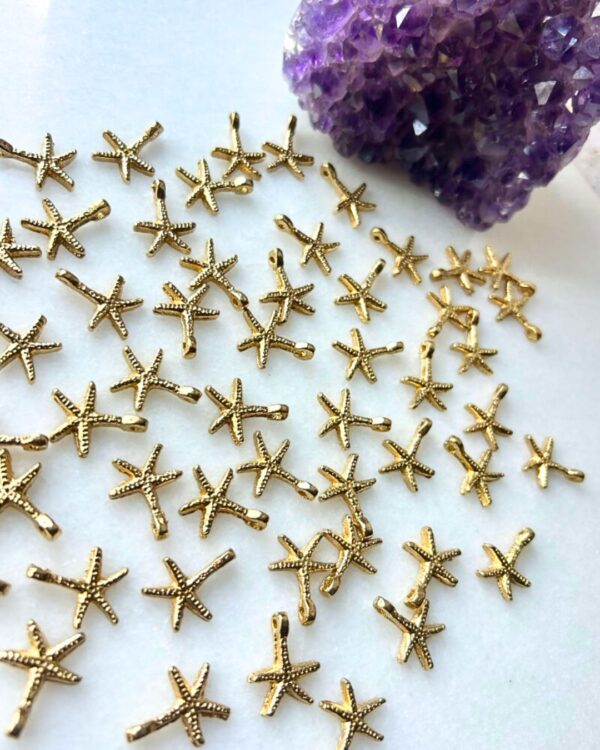 Starfish Brass Charms – Pack of 10 Pieces
