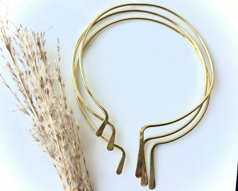 Tribal Pattern Brass Choker