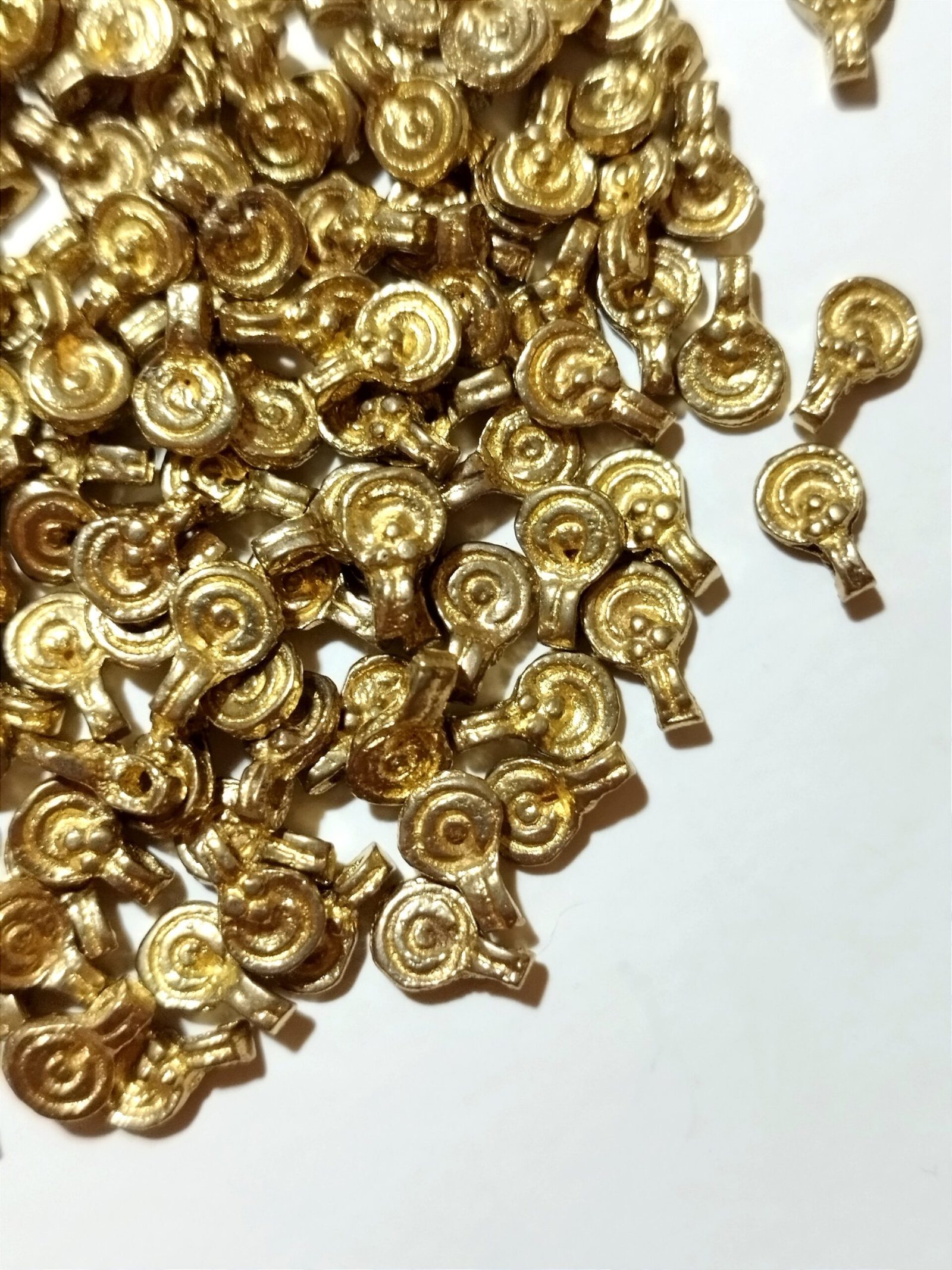 Spiral Brass Charms 11mm – Pack of 10 Pieces
