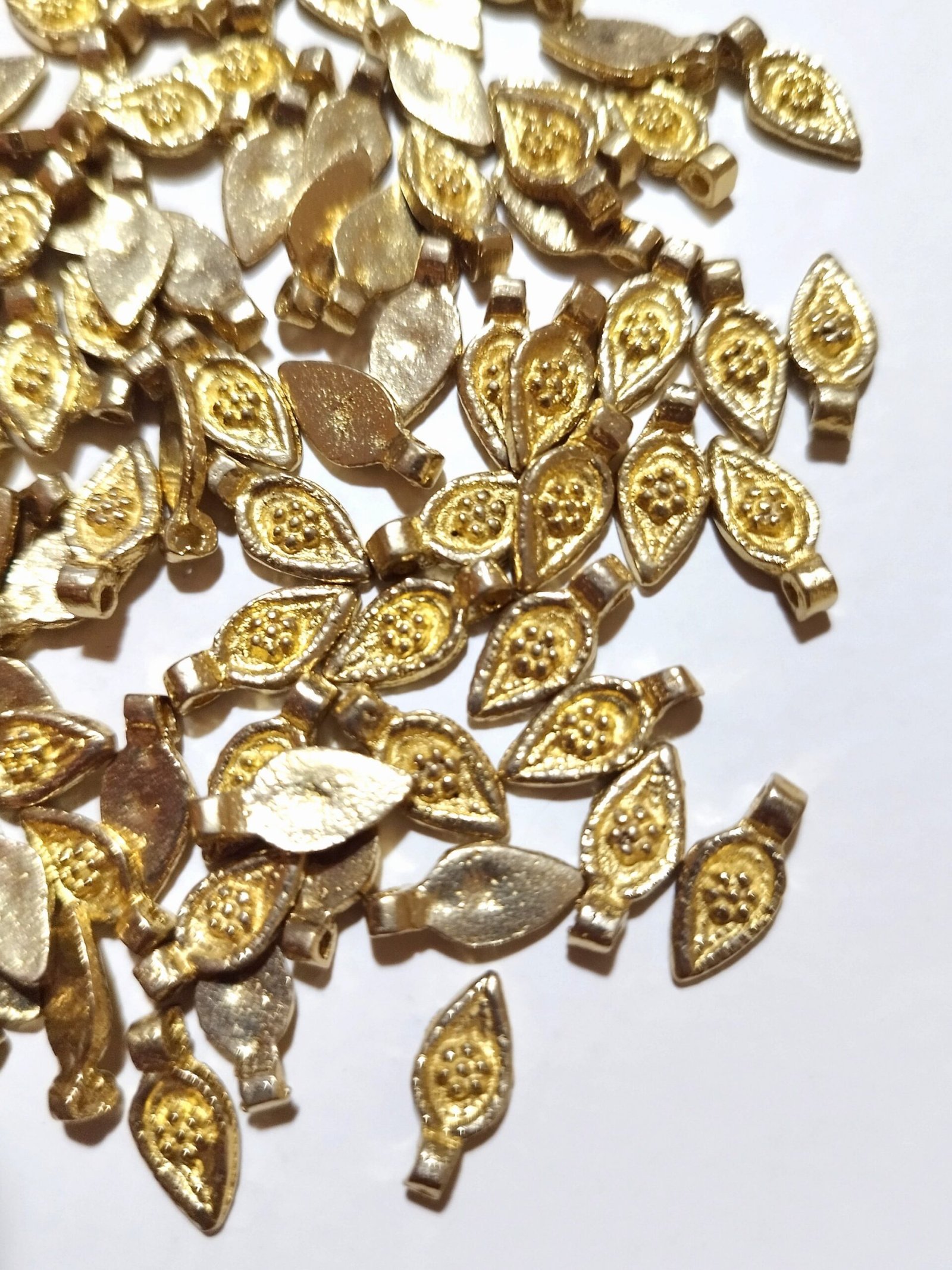 Brass Floral Charms – Pack of 10 Pieces