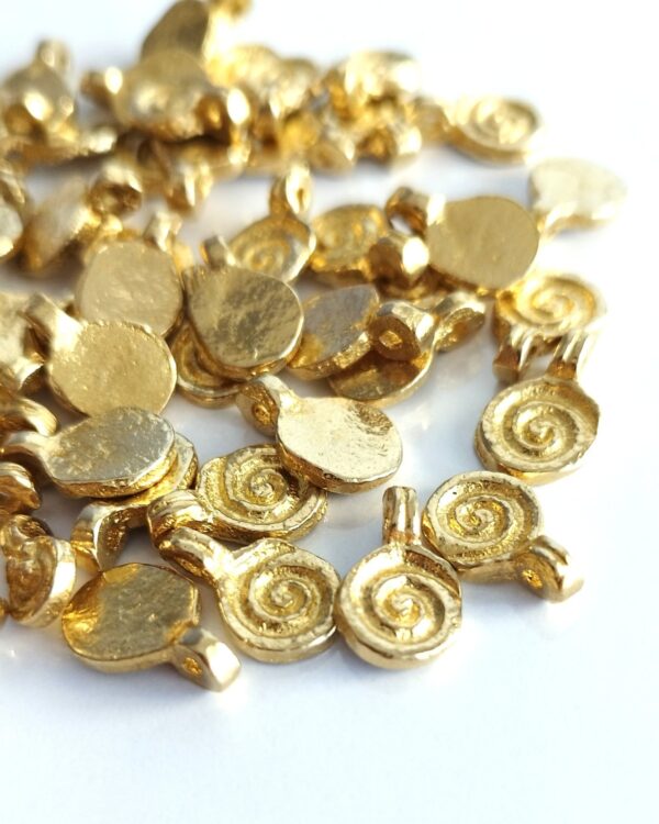 Spiral Brass Charms 15mm – Pack of 10 Pieces