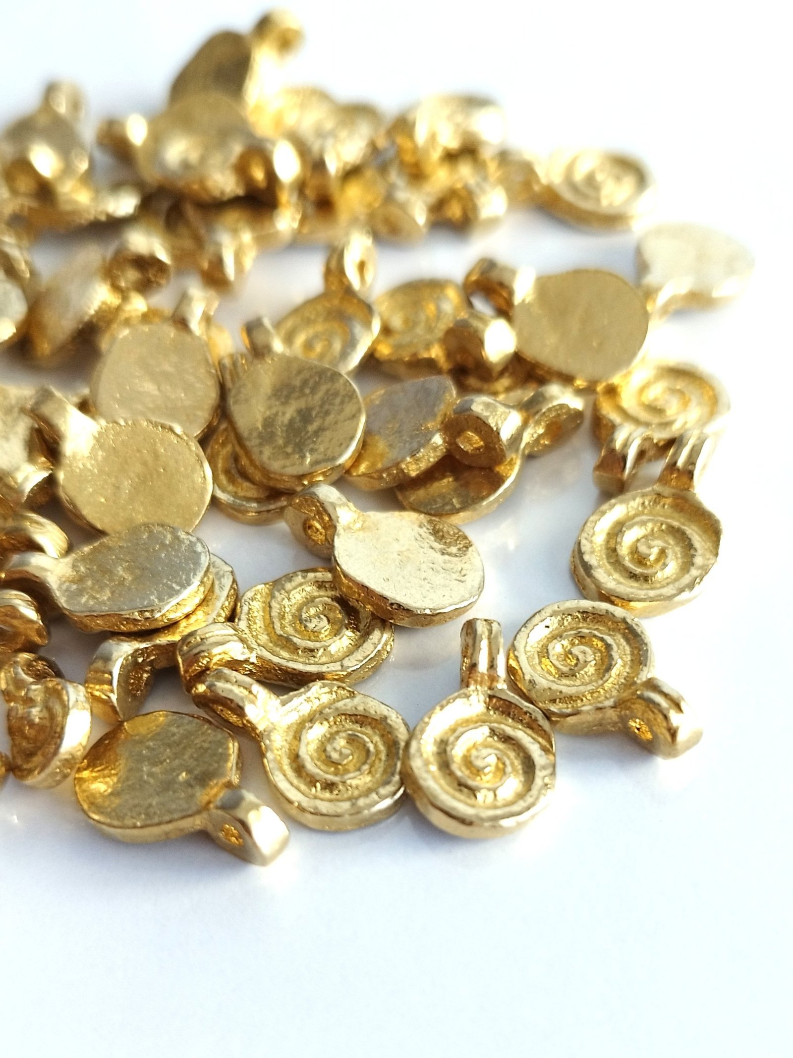 Spiral Brass Charms 15mm – Pack of 10 Pieces