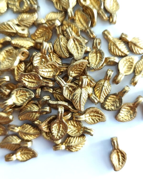 Brass Leaf Charms – Pack of 10 Pieces