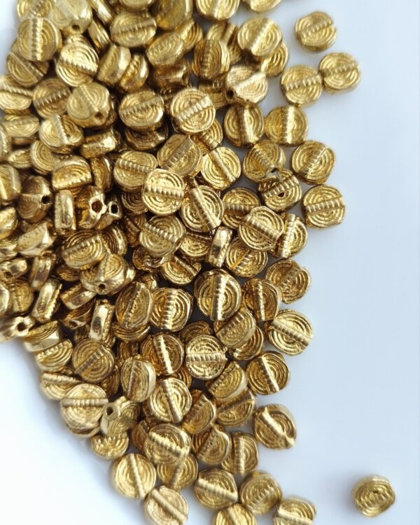 Spiral Small Brass Charm Beads – Pack of 20 Pieces