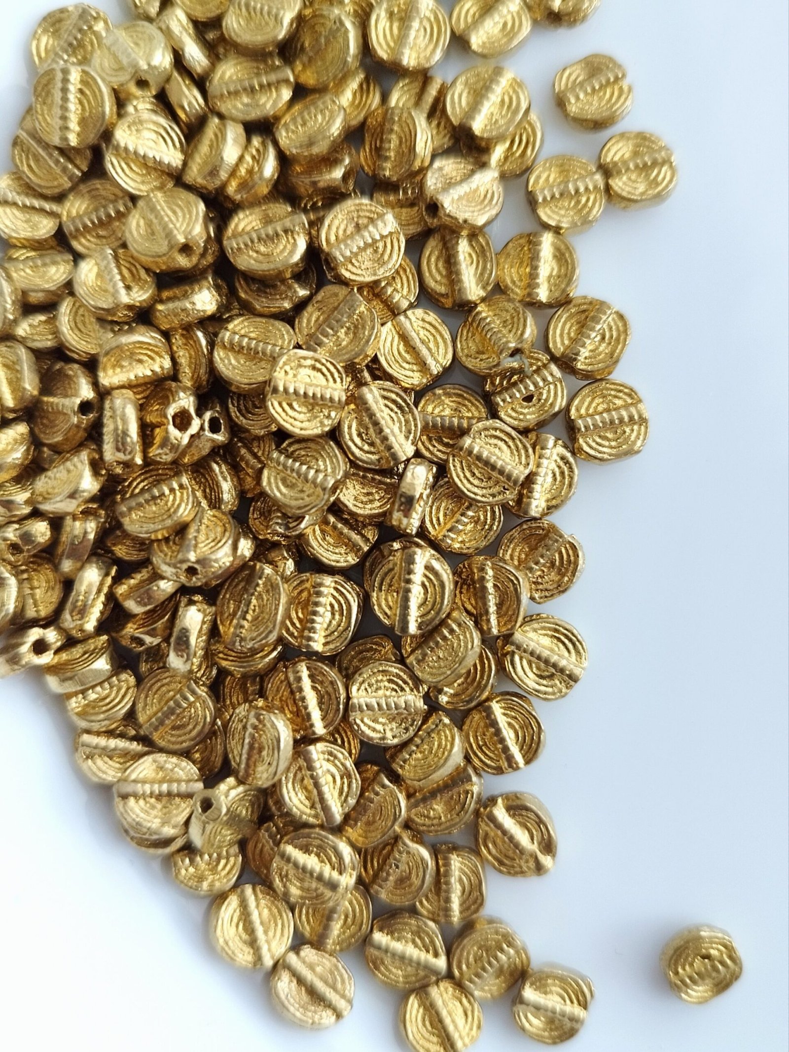 Spiral Small Brass Charm Beads – Pack of 20 Pieces