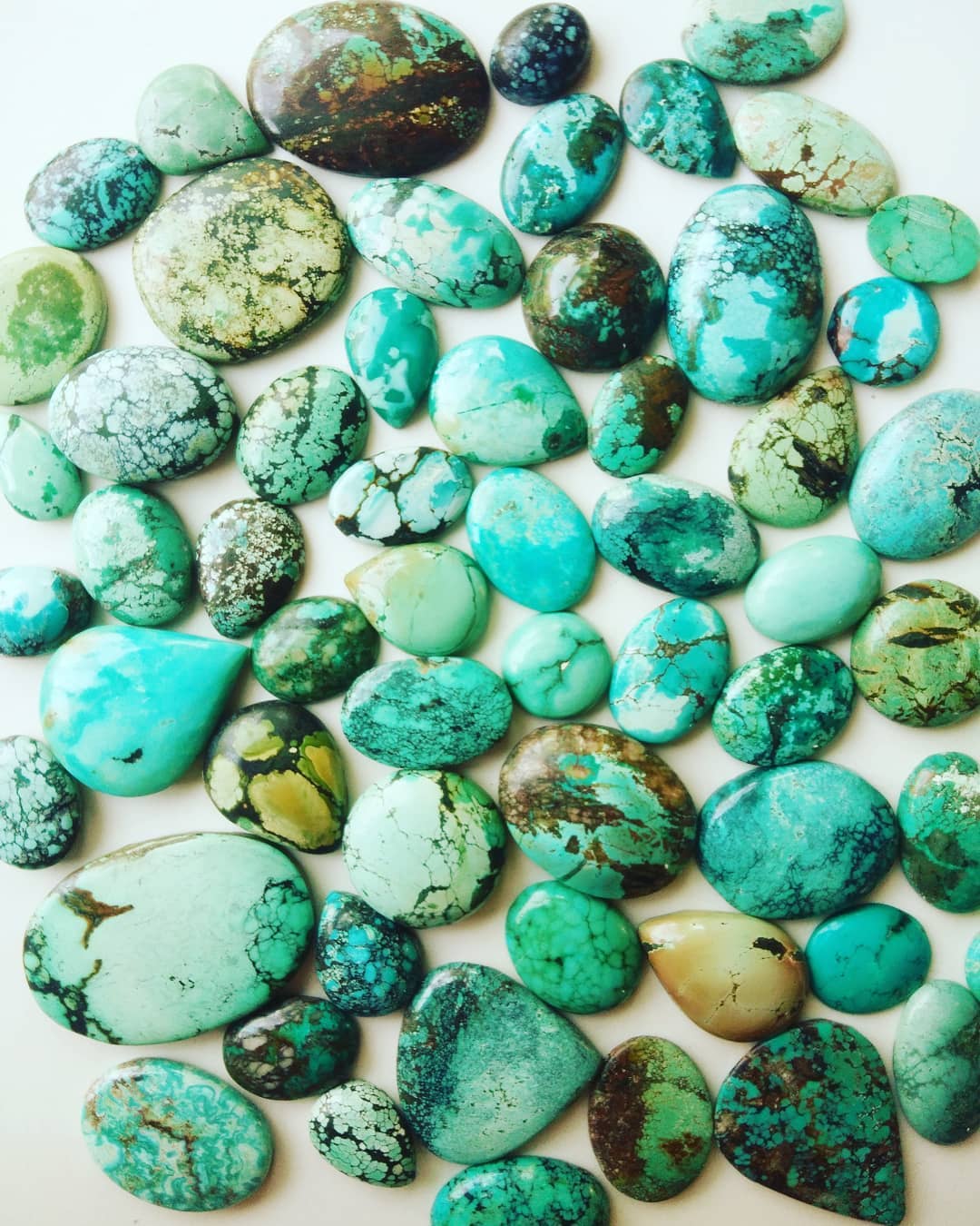 Natural turquoise cabochons from the Malka collection