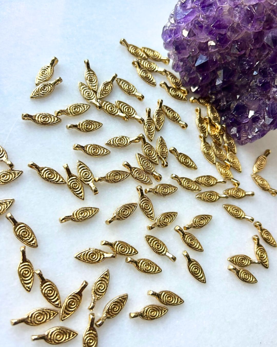 Spiral Eye Brass Charms – Pack of 10 Pieces