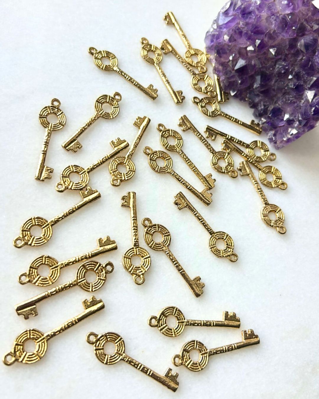 Vintage Ethnic Key Charms – Pack of 5 Pieces