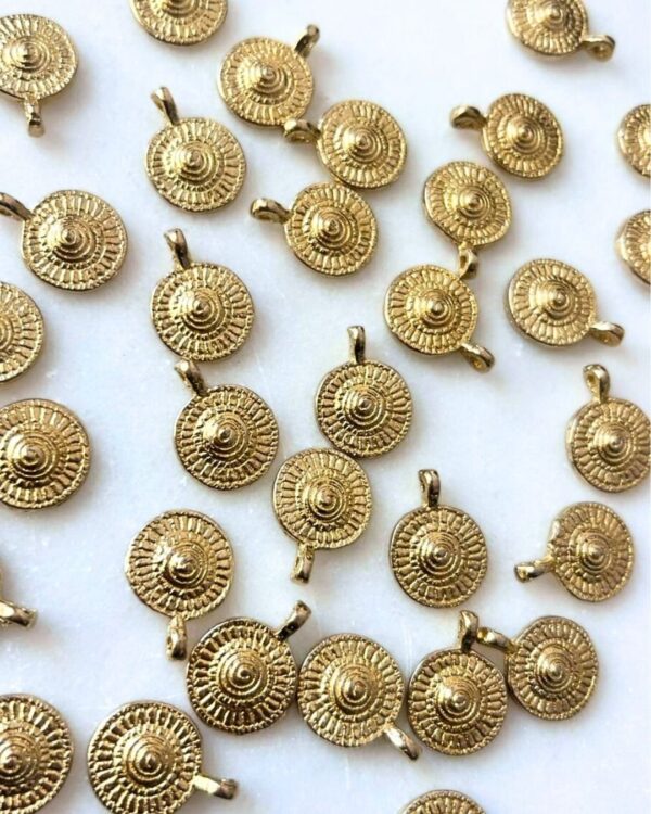 Floral Spiral Brass Charms – Pack of 10 Pieces