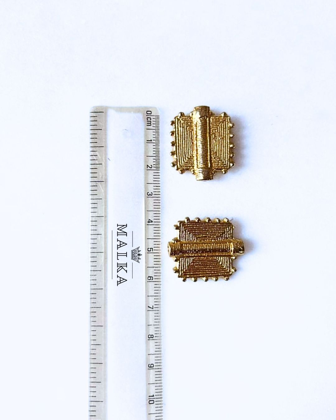 Textured Square Brass Charm – 1 Piece - Image 3