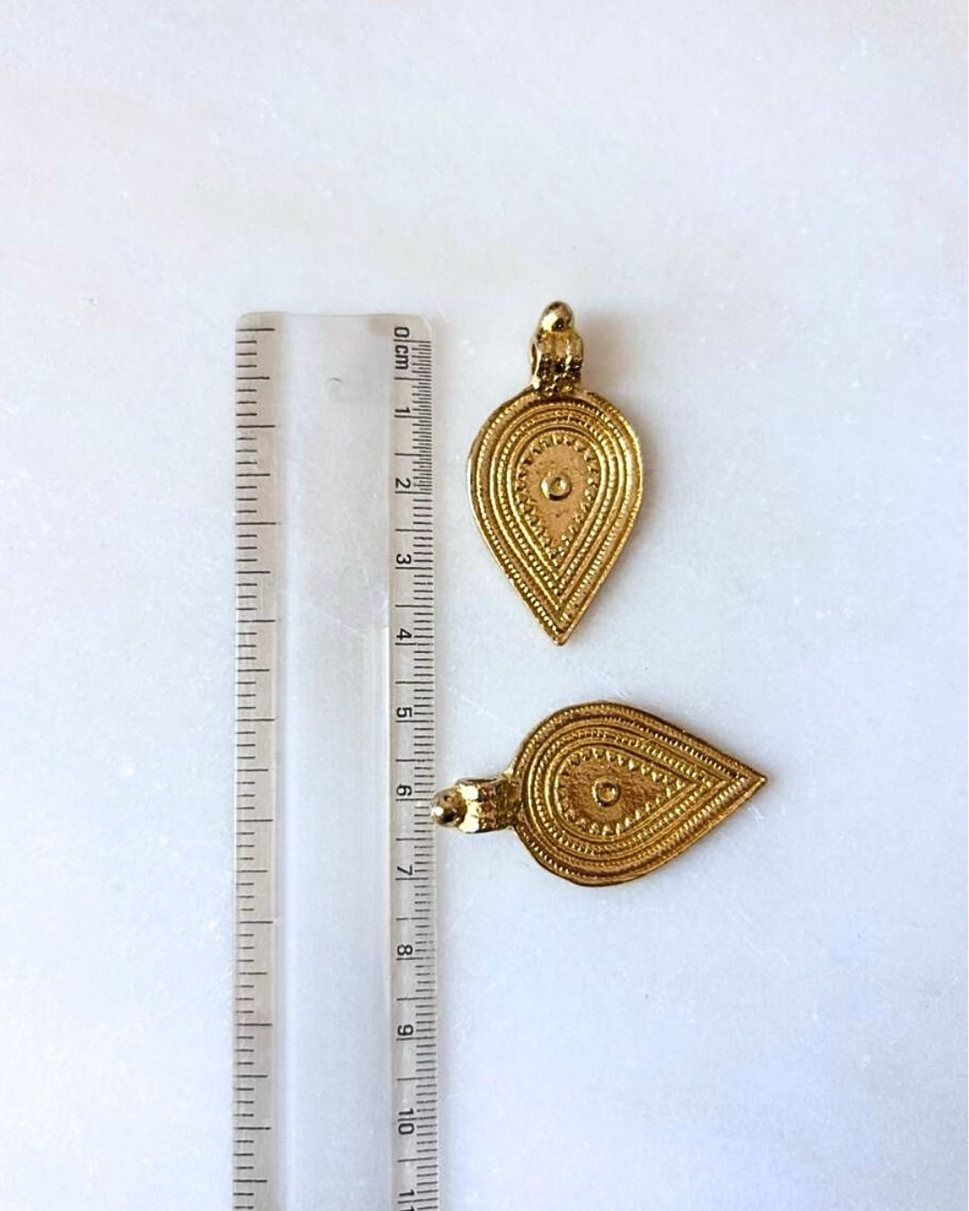 Engraved Teardrop Brass Charms – 1 Piece - Image 3