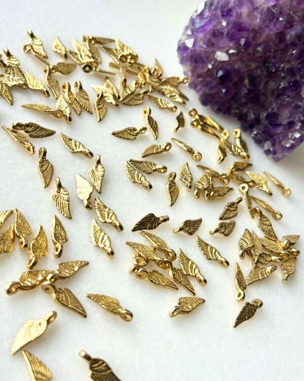 Angel Wing Brass Charms – Pack of 10 Pieces
