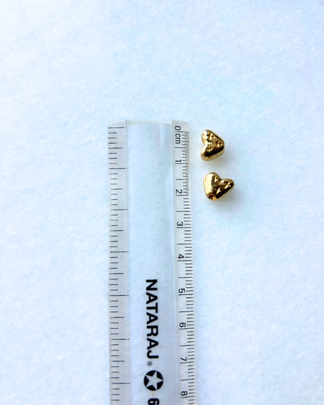 Tiny Textured Heart Brass Charms – Pack of 10 Pieces - Image 3