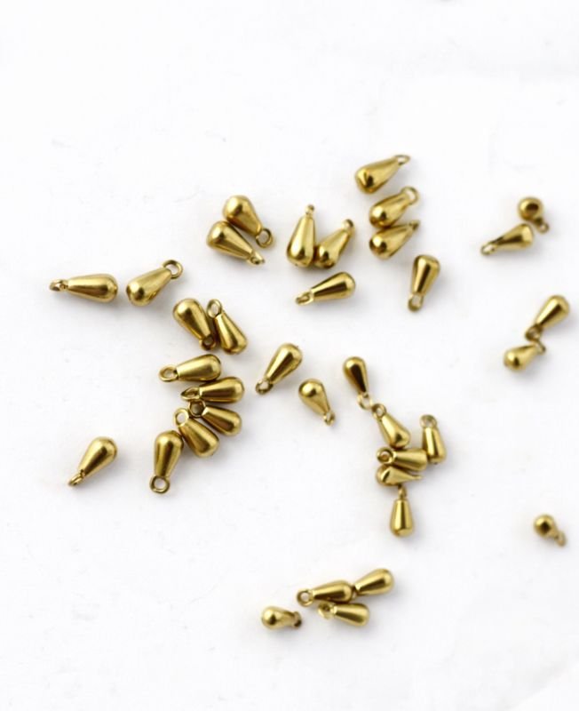 Teardrop Brass Charms – Pack of 10 Pieces - Image 2