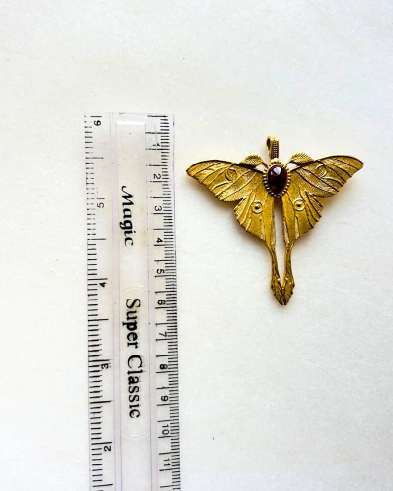 Butterfly Brass Pendant with Stone - Image 4