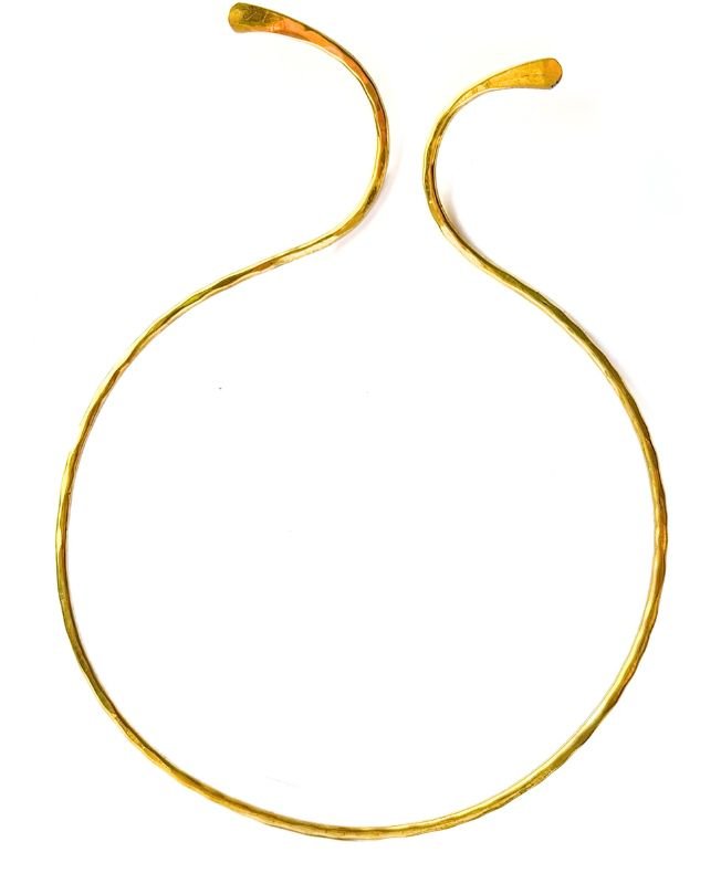 Hammered Open Collar Brass Choker - Image 4