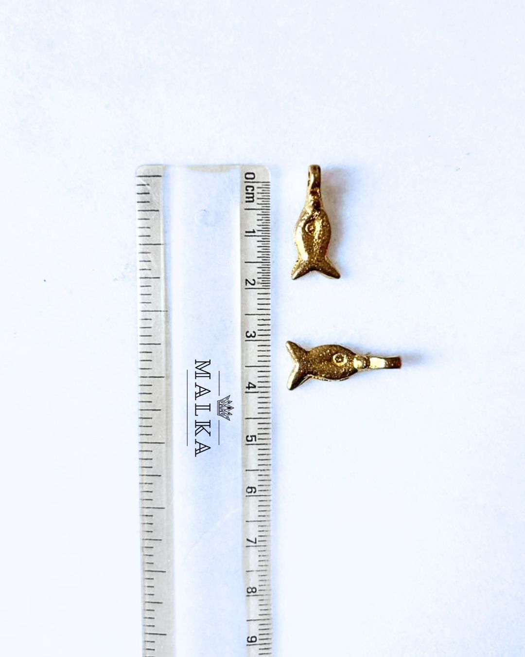 Fish Shape Brass Charms – Pack of 10 Pieces - Image 3