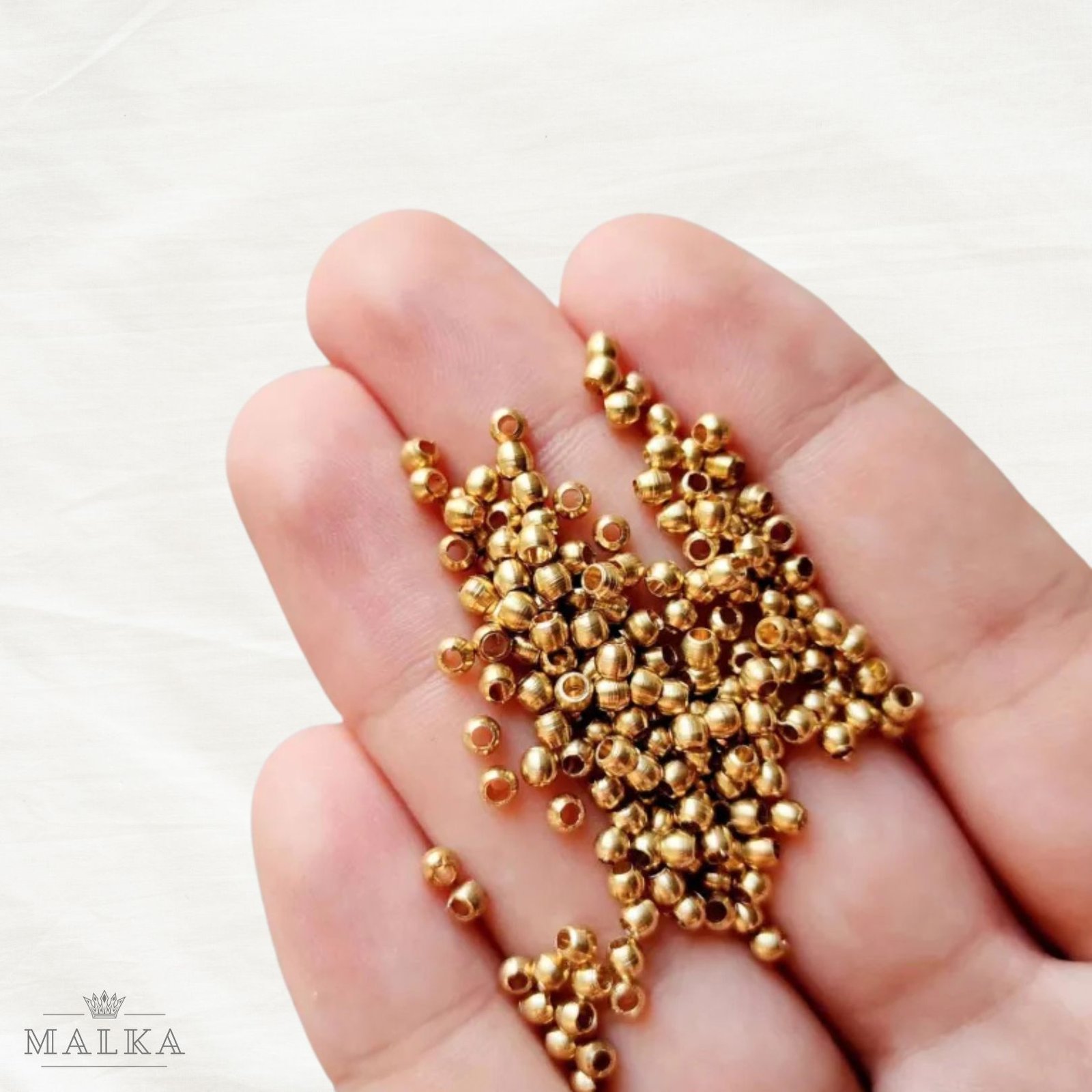 2.5mm Brass Round Beads – 20g ≈ 240 Beads - Image 2