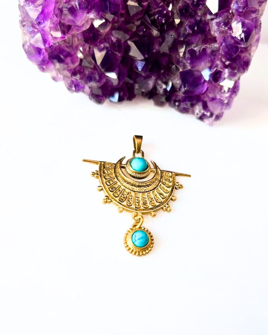 Moon Mandala Brass Pendant for Jewelry Making - Image 3