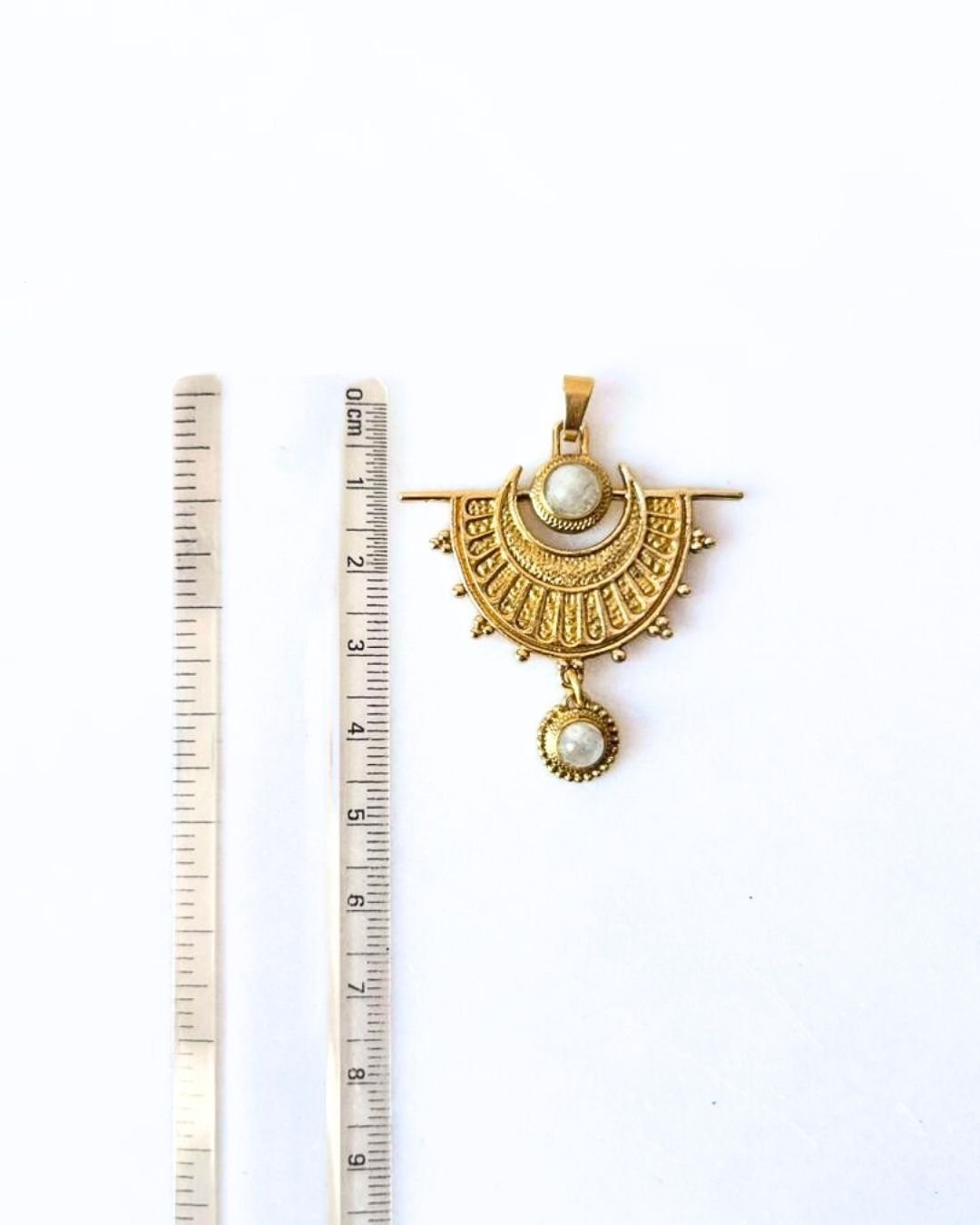 Moon Mandala Brass Pendant for Jewelry Making - Image 2