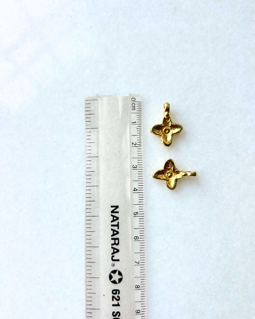 Four Petal Brass Charms – Pack of 10 Pieces - Image 3