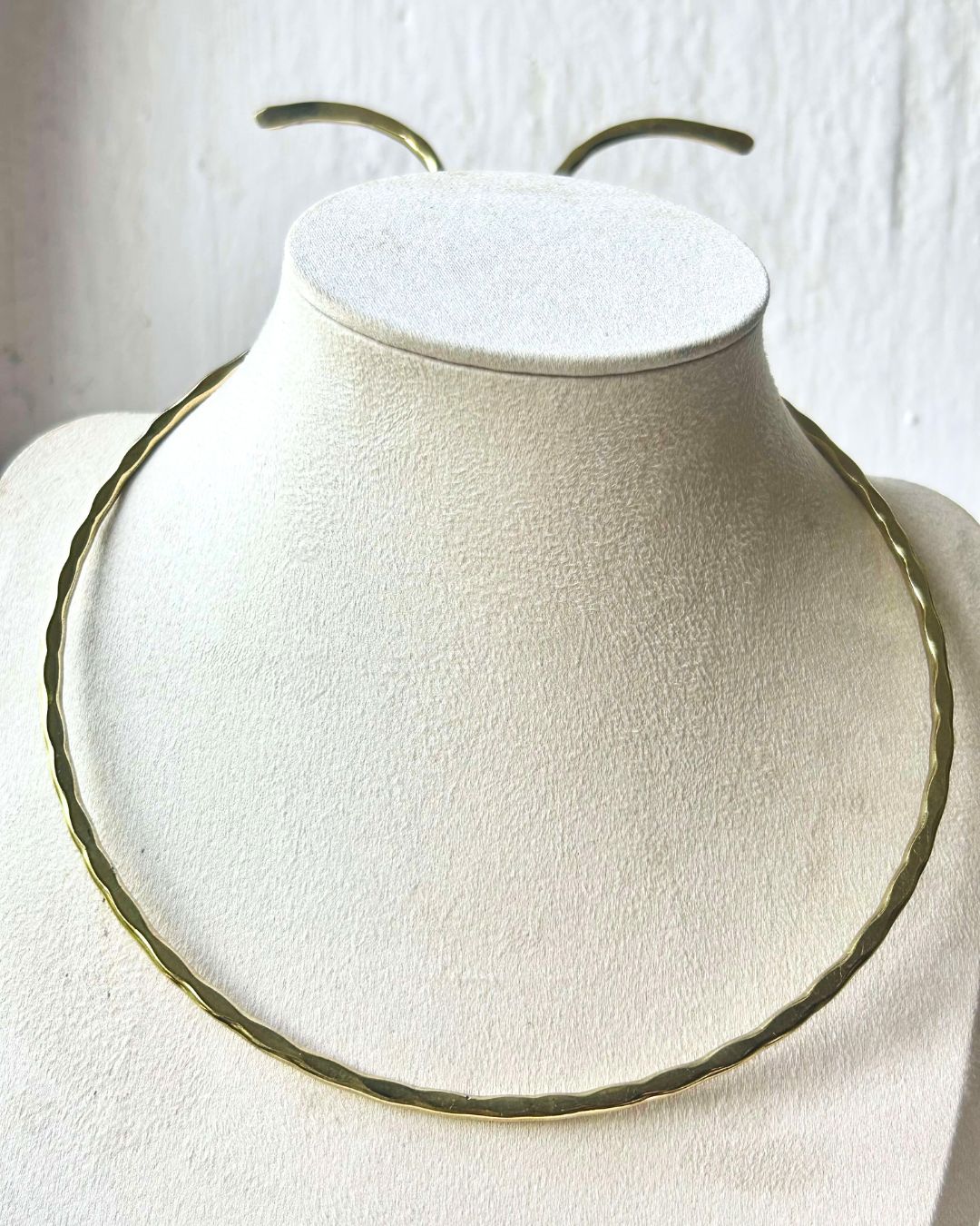 Hammered Open Collar Brass Choker - Image 2