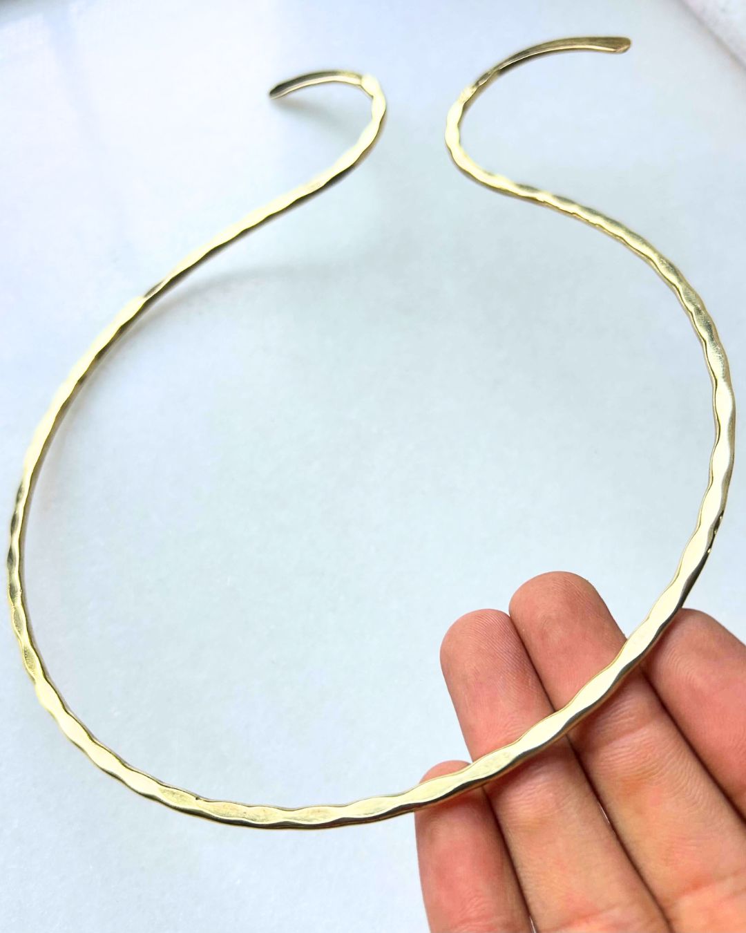 Hammered Open Collar Brass Choker - Image 3