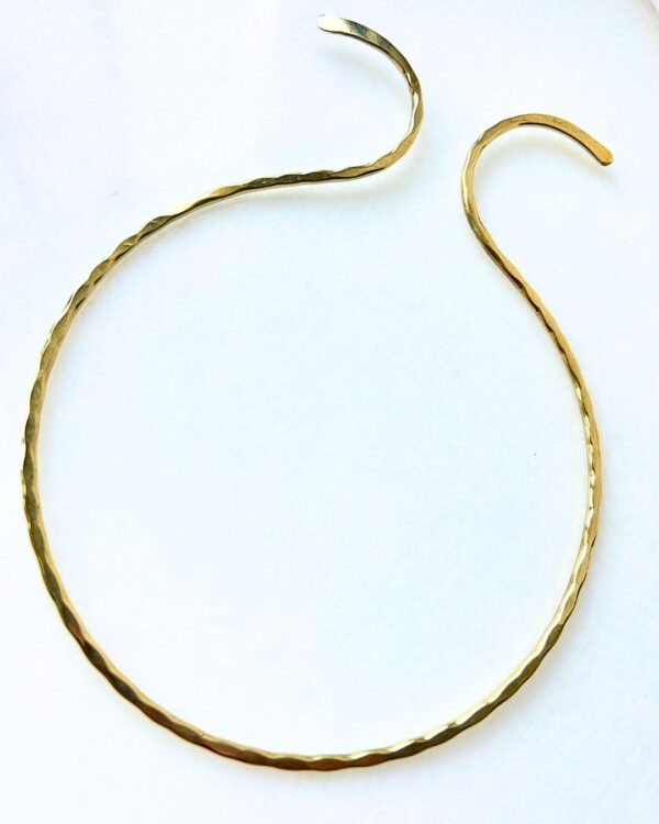 Hammered Open Collar Brass Choker