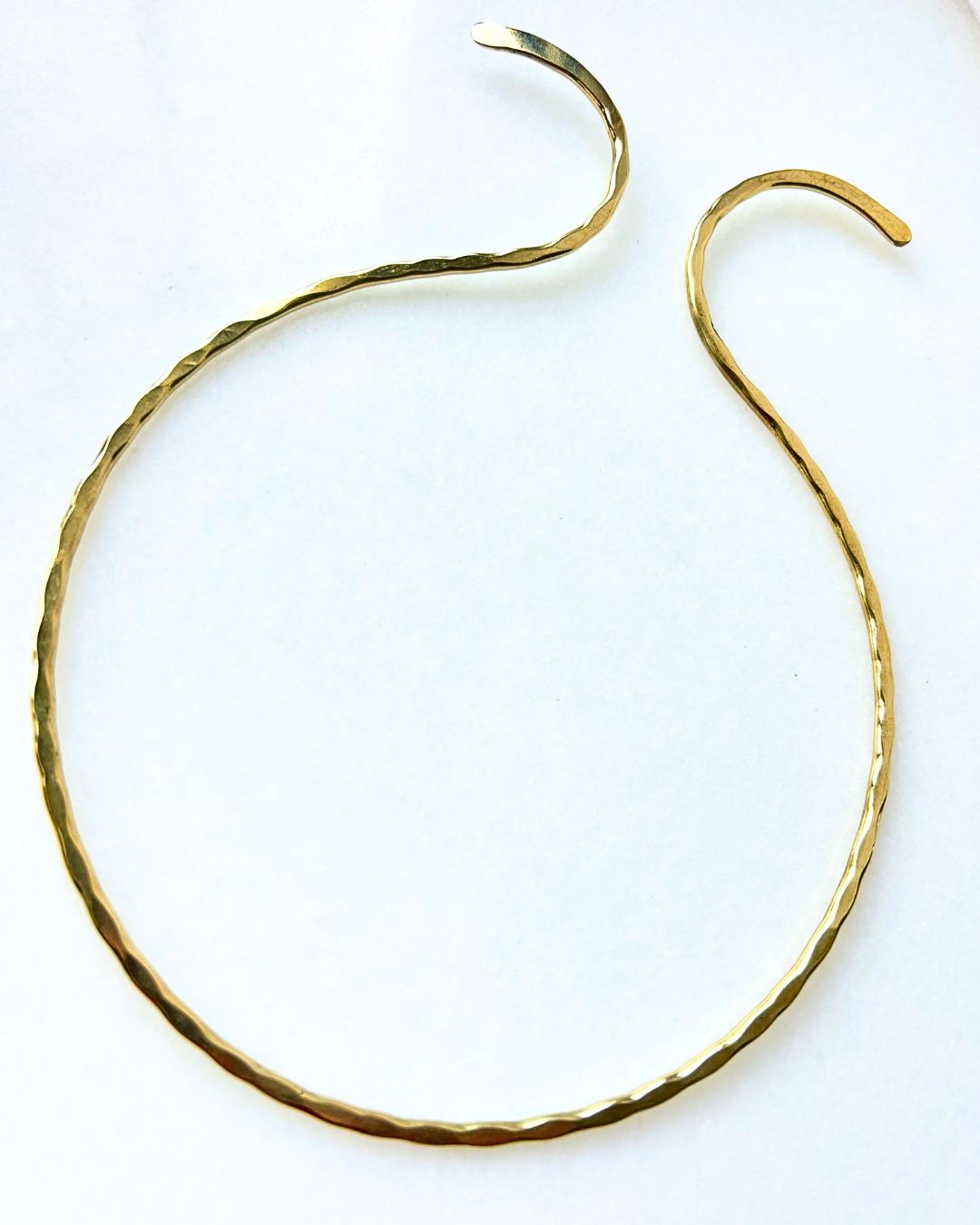 Hammered Open Collar Brass Choker