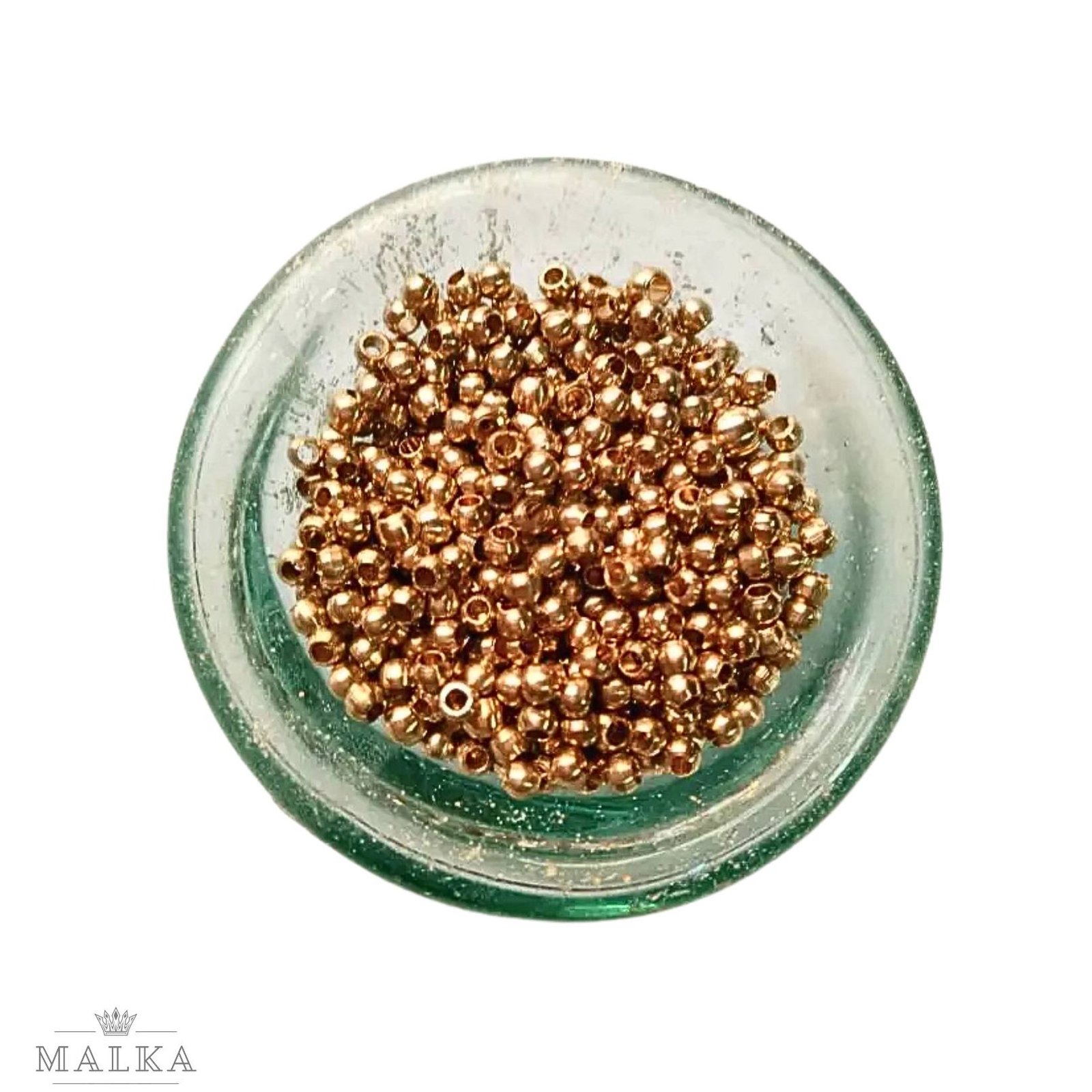 2mm Brass Round Beads – 20g ≈ 350 Beads - Image 2