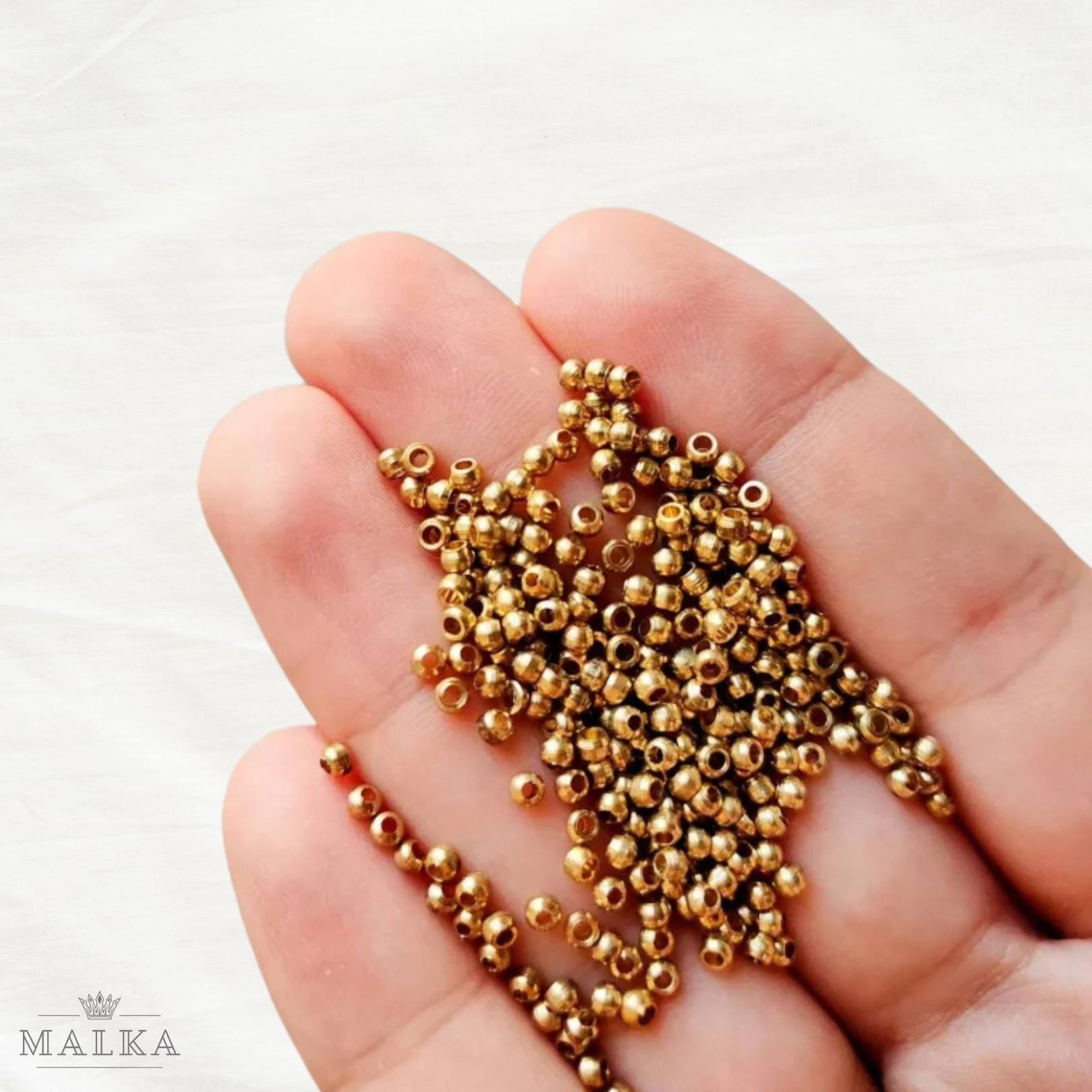 2mm Brass Round Beads – 20g ≈ 350 Beads - Image 4