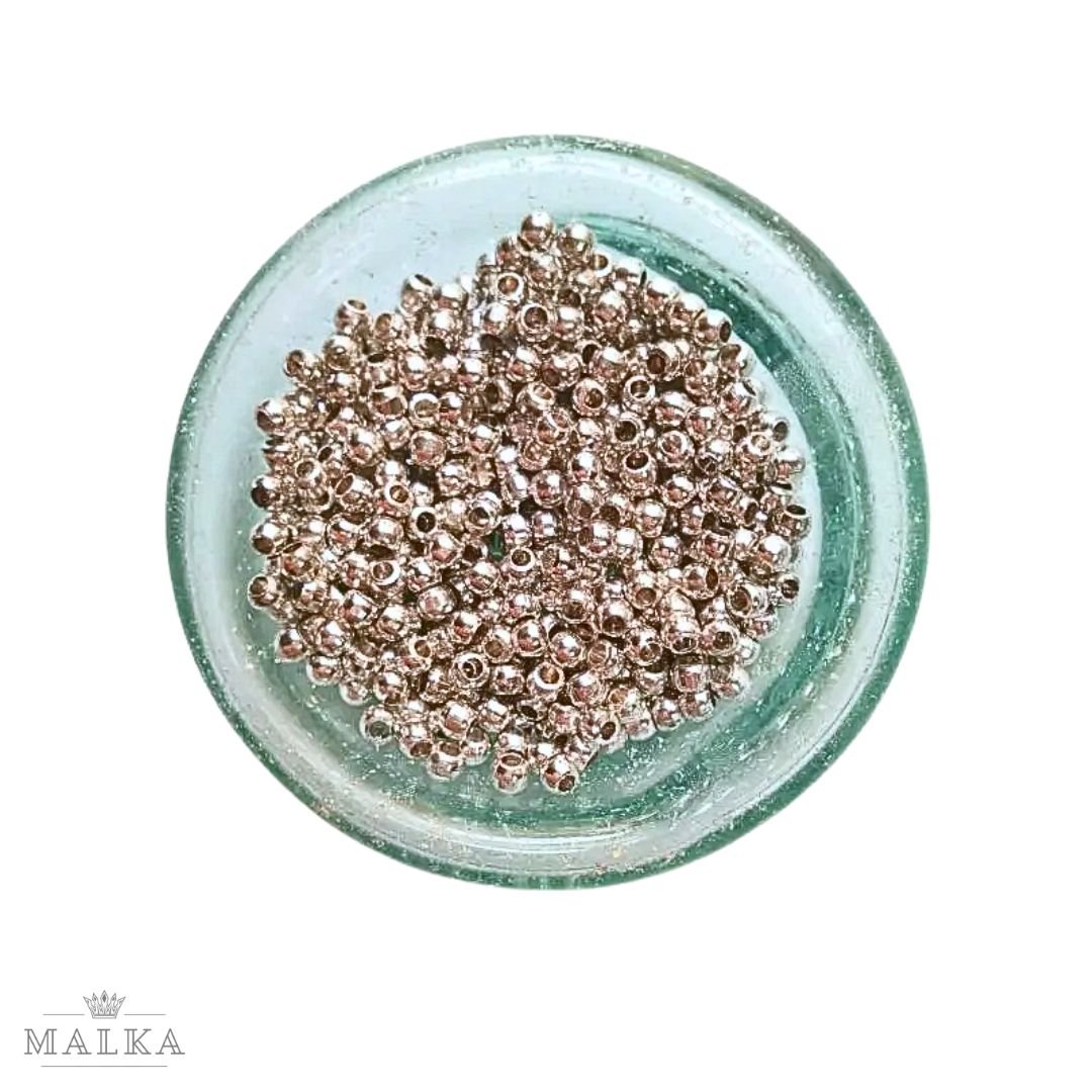 2mm Silver-Filled Round Beads – 20g ≈ 350 Beads - Image 2