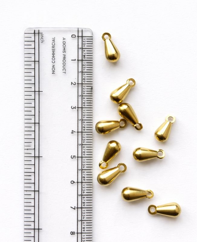 Teardrop Brass Charms – Pack of 10 Pieces - Image 3