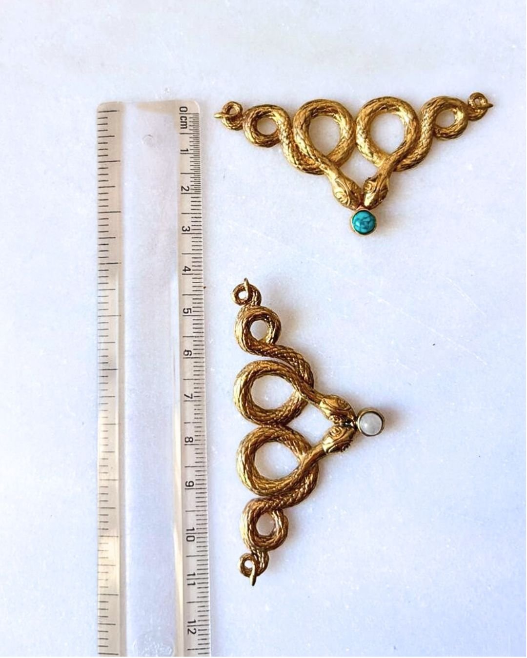 Serpent Stone Brass Connector for Jewelry Making - Image 3