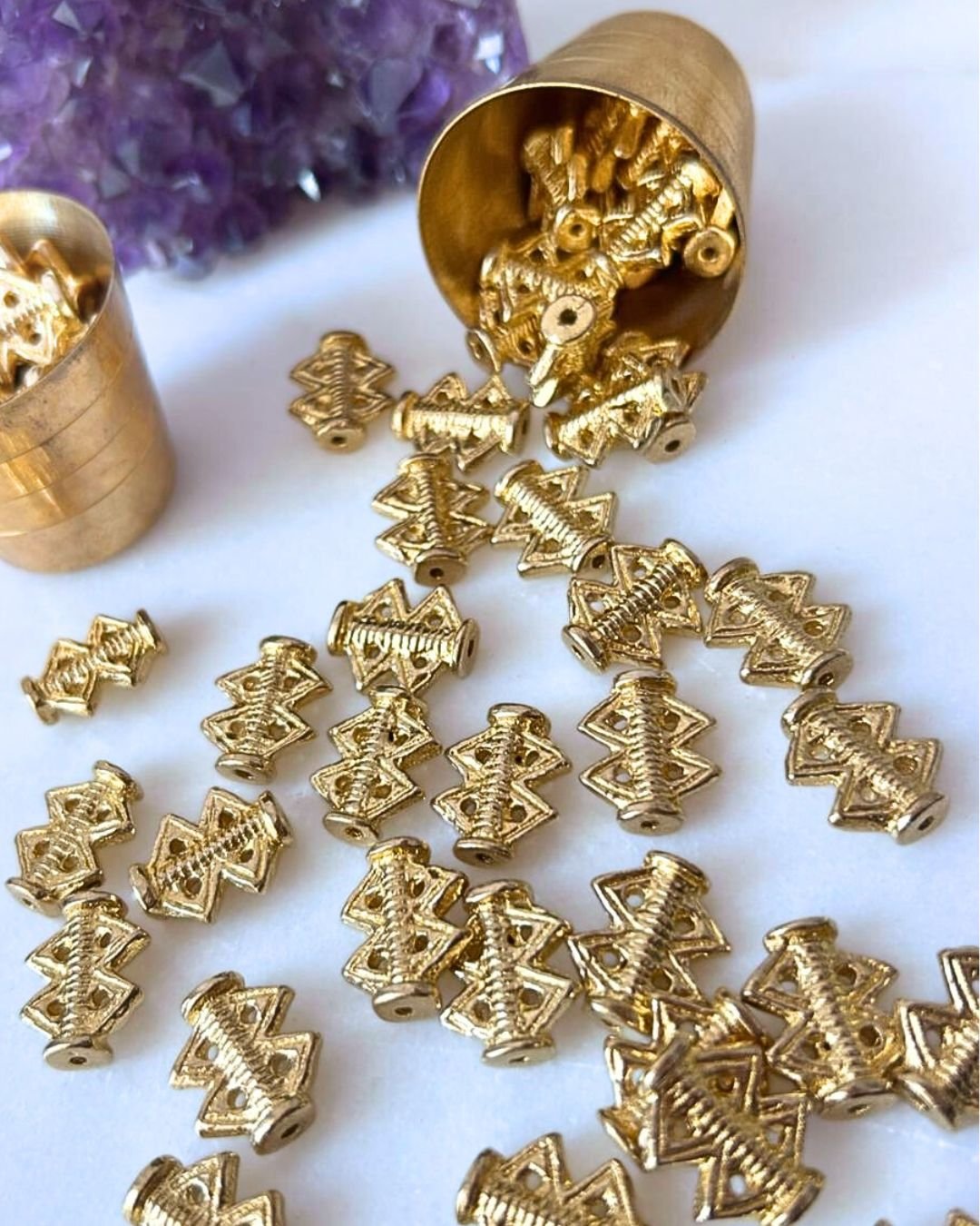 Tribal Spacer Brass Charms – Pack of 5 Pieces - Image 2
