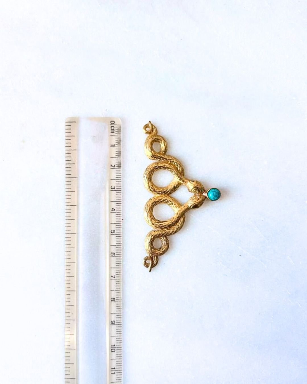 Serpent Stone Brass Connector for Jewelry Making - Image 4