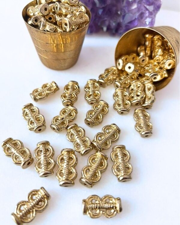 Double Scroll Brass Charms – Pack of 5 Pieces