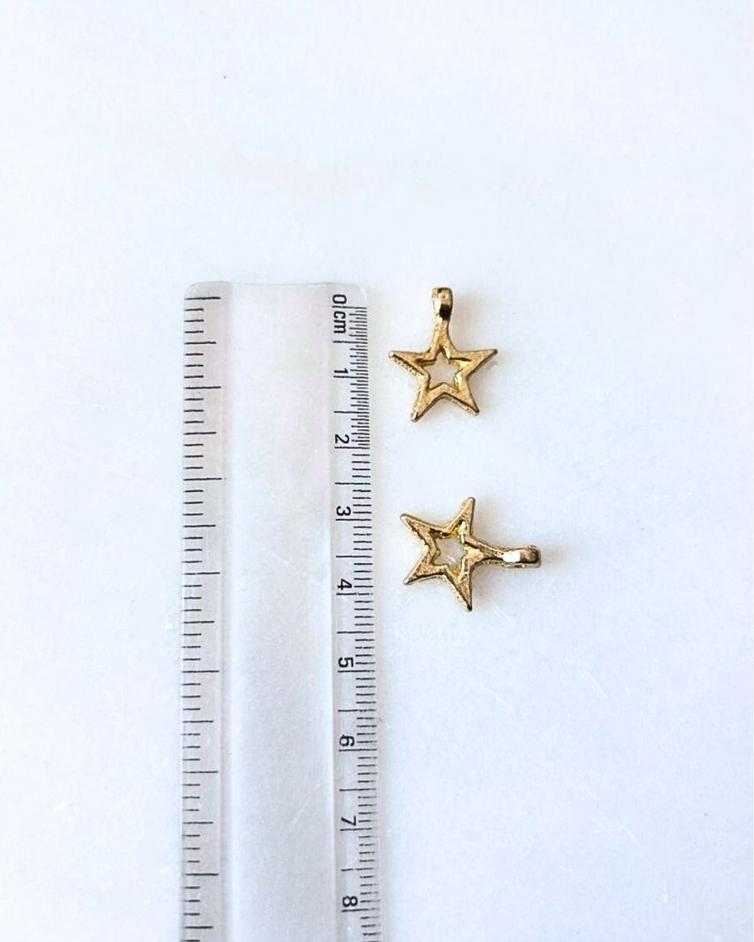 Open Star Brass Charms – Pack of 10 Pieces - Image 3