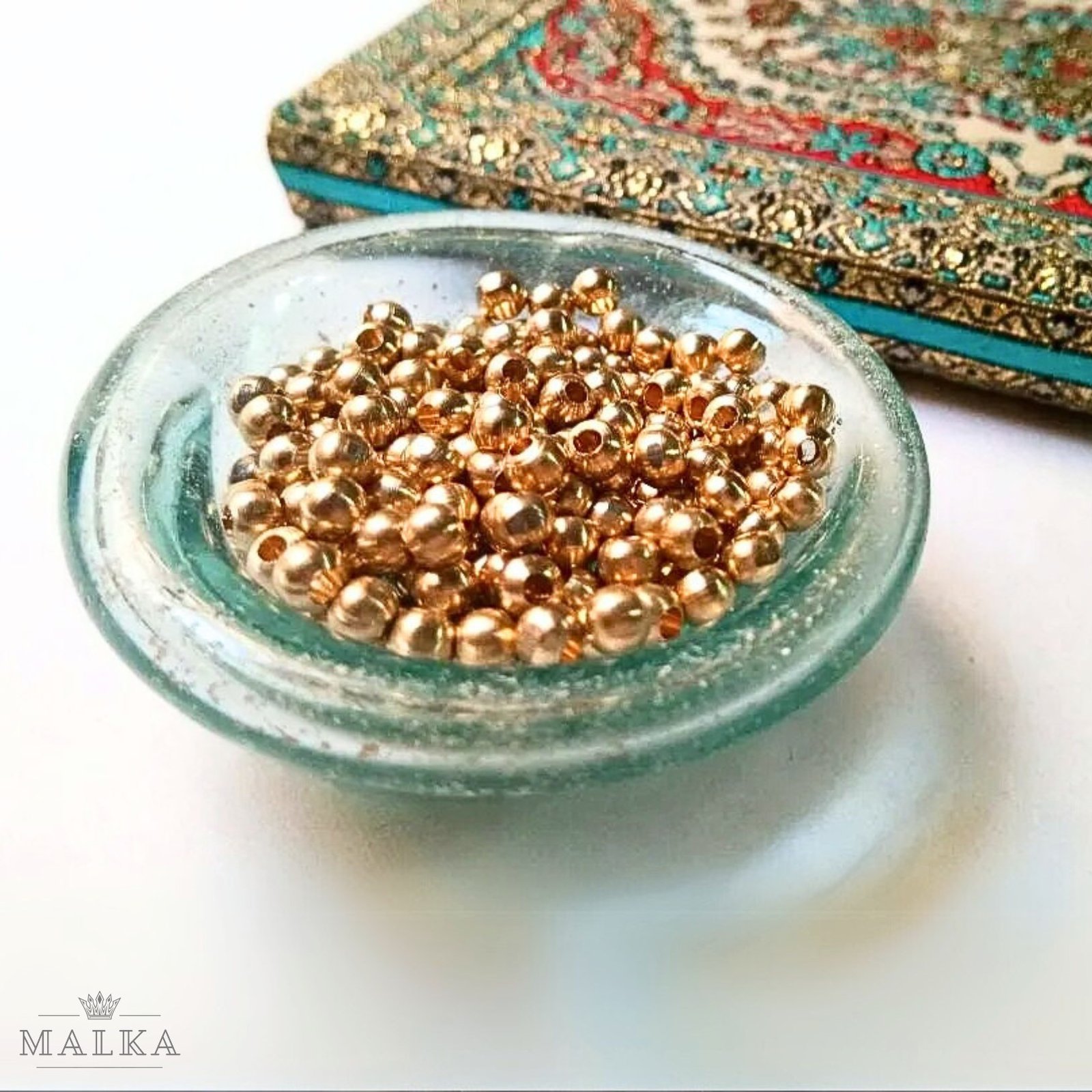 3mm Brass Round Beads – 20g ≈ 125 Beads