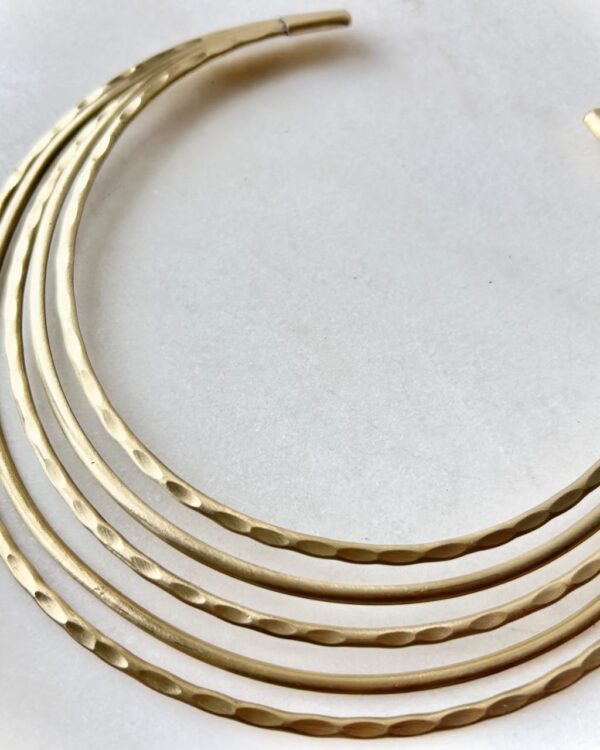 Golden Ripple Layered Brass Choker
