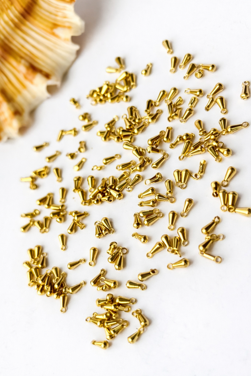 6MM Teardrop Brass Charms – 130 PCS - Image 3