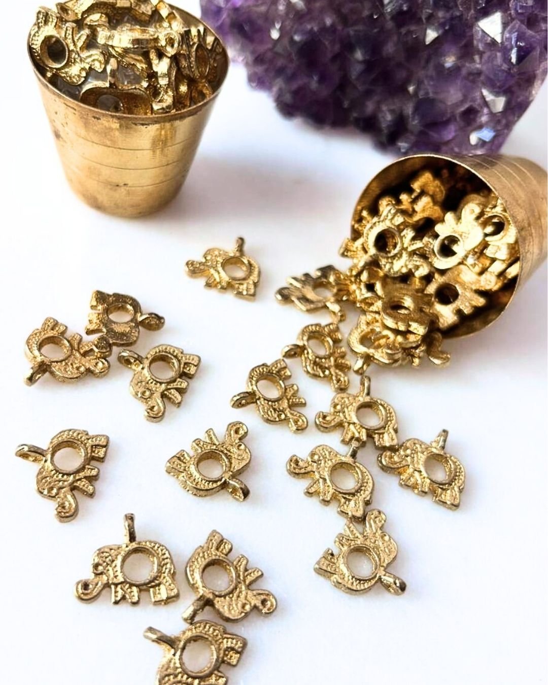 Elephant Brass Charms – Pack of 5 Pieces - Image 2