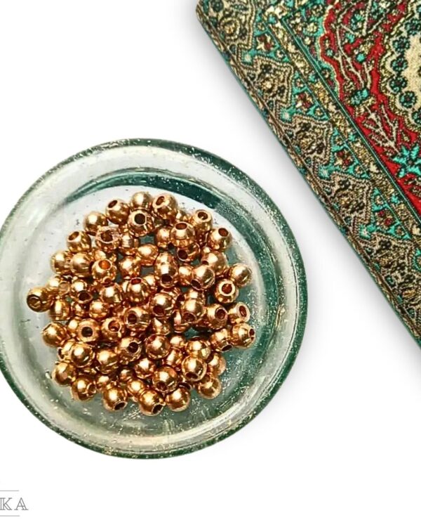 4mm Brass Round Beads – 20g ≈ 86 Beads