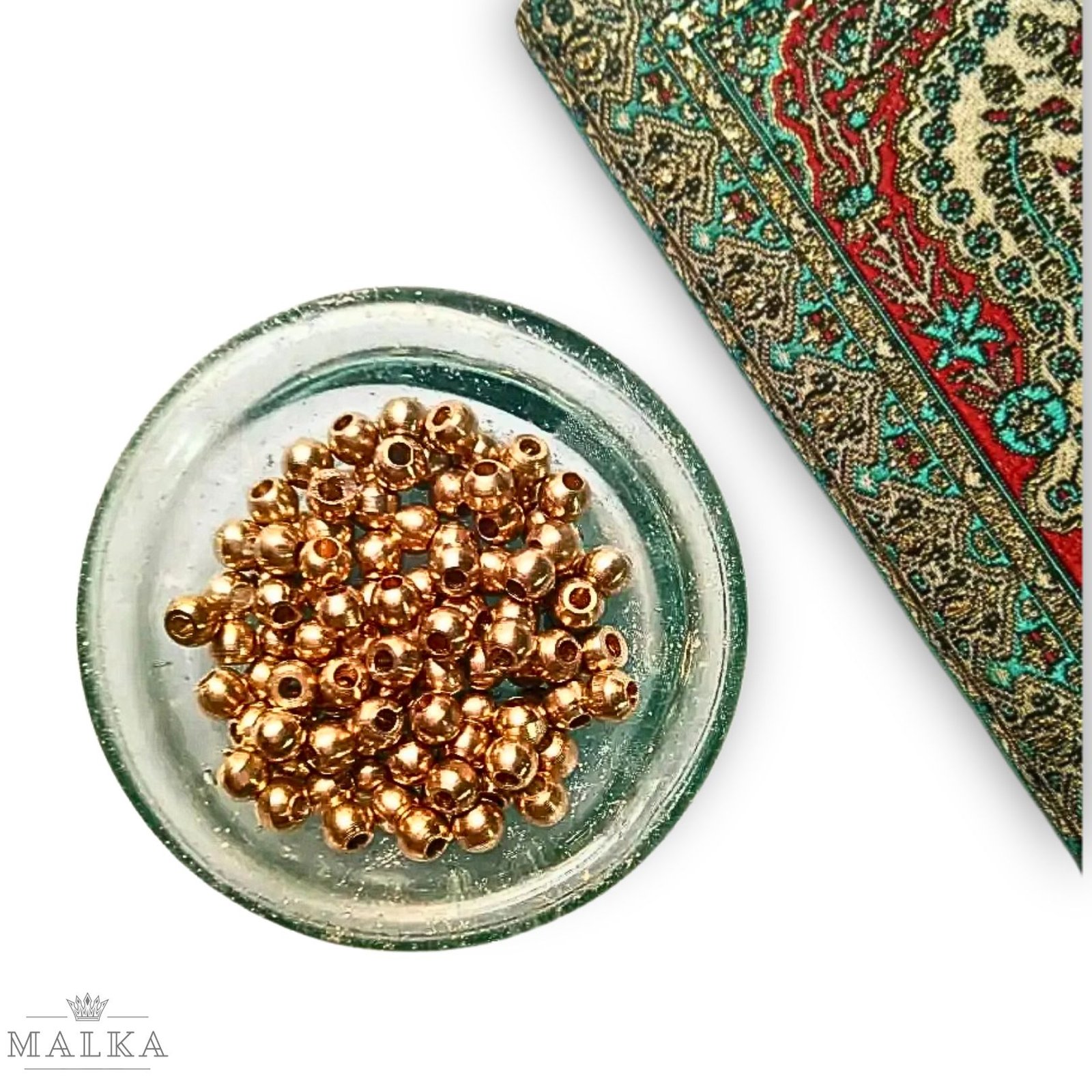 4mm Brass Round Beads – 20g ≈ 86 Beads