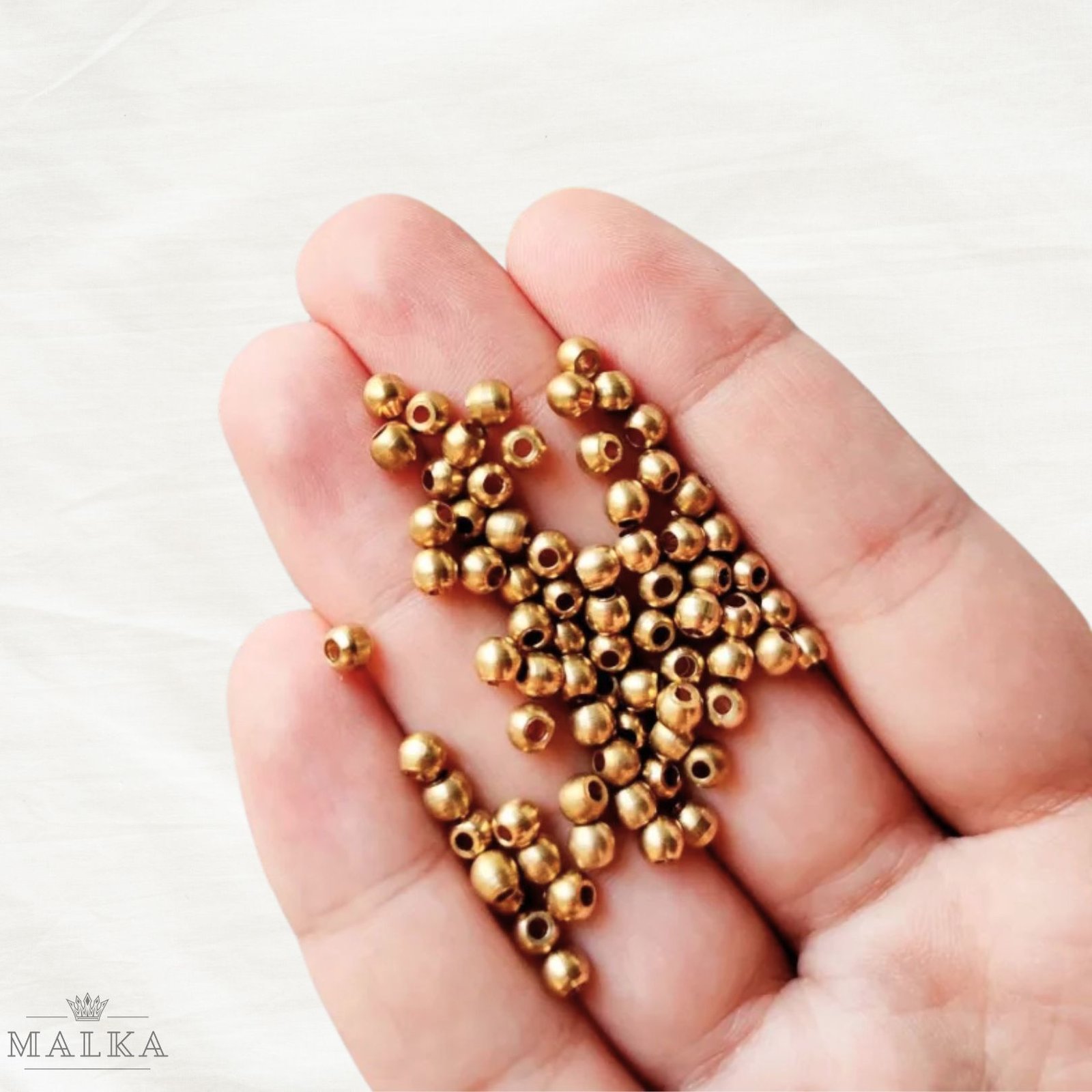 4mm Brass Round Beads – 20g ≈ 86 Beads - Image 4