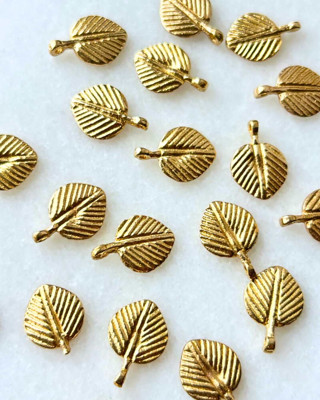Botanical Leaf Brass Charms – Pack of 5 Pieces - Image 2