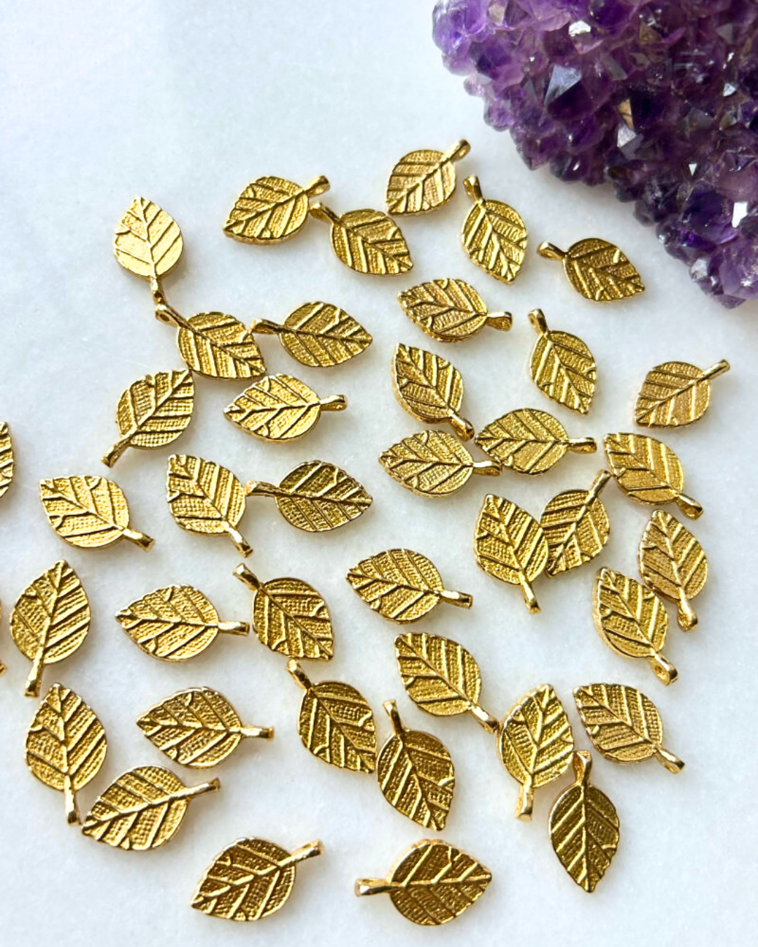 Botanical Leaf Brass Charms – Pack of 5 Pieces - Image 2