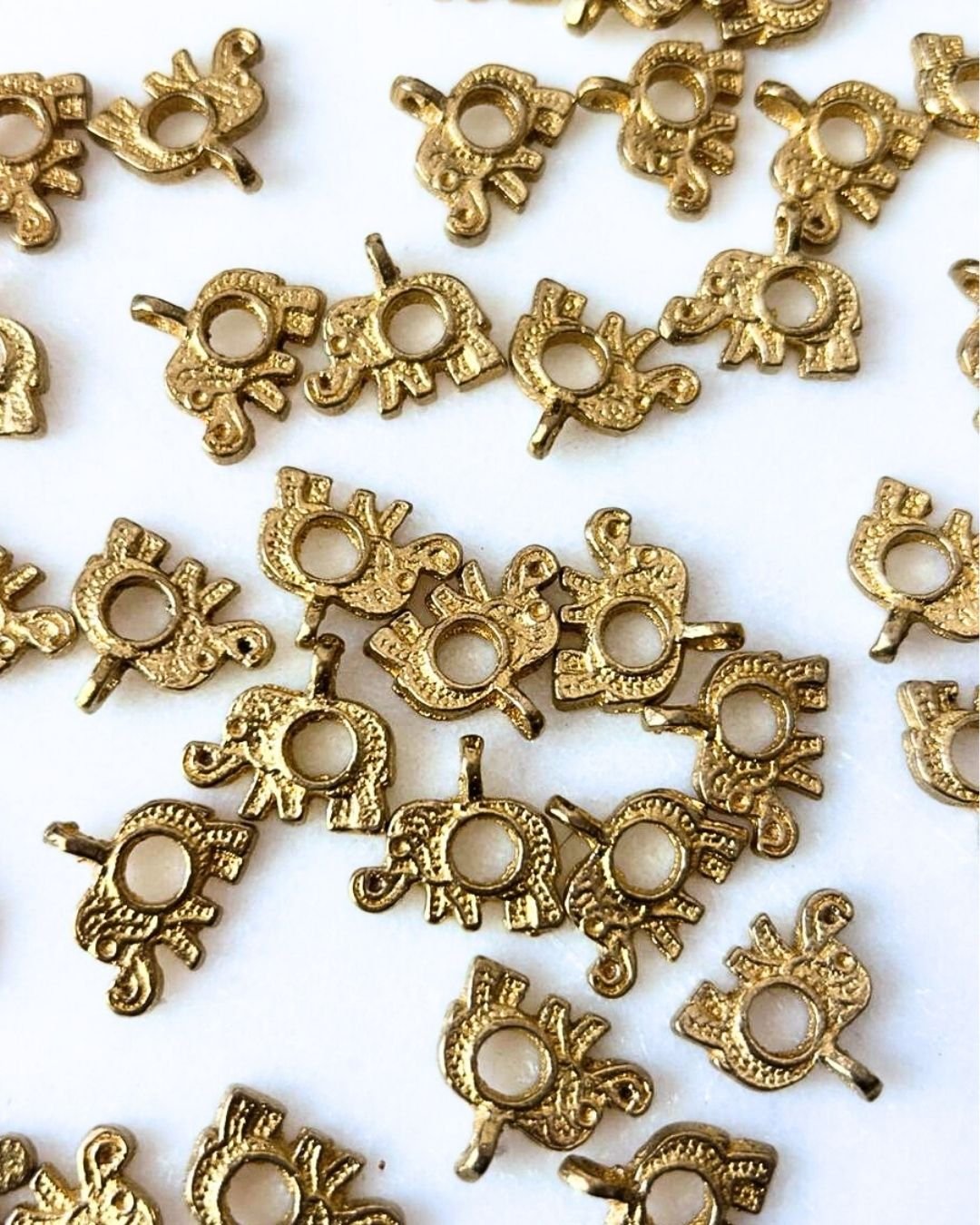 Elephant Brass Charms – Pack of 5 Pieces